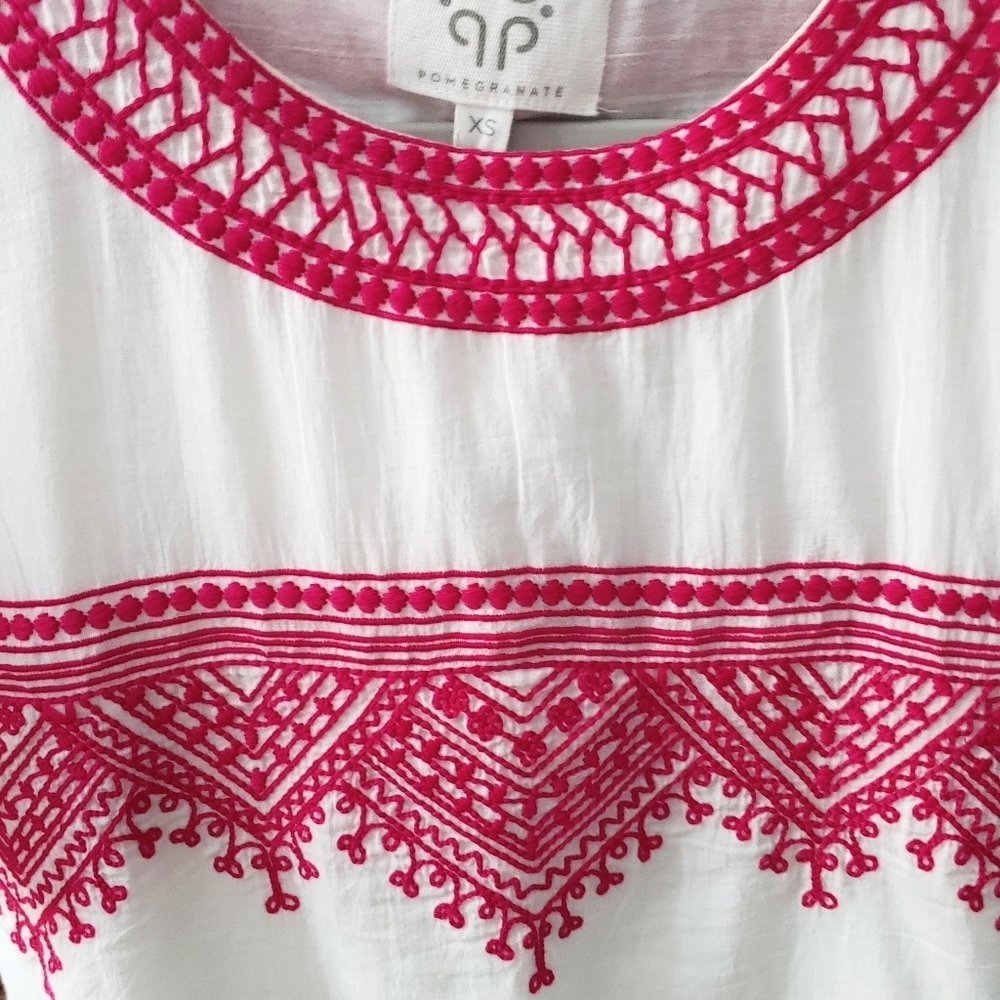 Pomegranate tunic top. XS pink and white - Picture 10 of 12